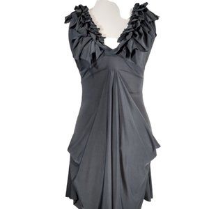 Women Gray cocktail party Sleeveless handkerchief Dress Size S